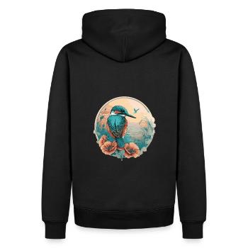 Kingfisher Bird Lovers - Sweat à capuche Premium bio Homme - noir - Dos - Nico (187cm)