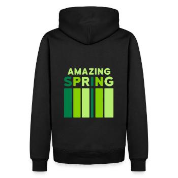 Amazing Spring (bar) - Sweat à capuche Premium bio Homme - noir - Dos - Nico (187cm)