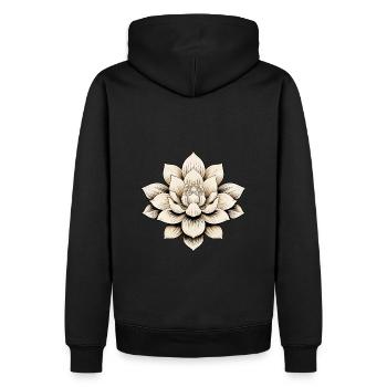 Lotusblüte - Männer Premium Bio Hoodie - Schwarz - Hinten - Nico (187cm)