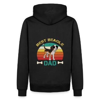 Best Beagle Dad Beaglehalter Geschenk - Männer Premium Bio Hoodie - Schwarz - Hinten - Nico (187cm)