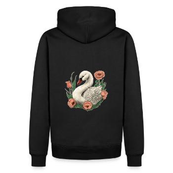 Schwan - Männer Premium Bio Hoodie - Schwarz - Hinten - Nico (187cm)