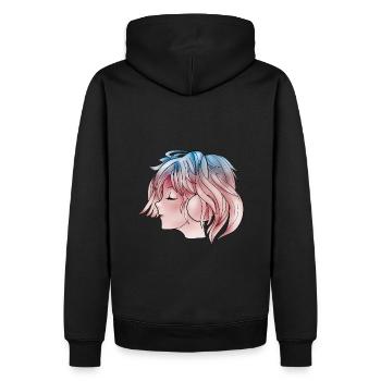 Manga Girl Musique Anime - Sweat à capuche Premium bio Homme - noir - Dos - Nico (187cm)