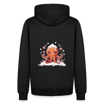 Poulpe pain d’épices - Sweat à capuche Premium bio Homme - noir - Dos - Nico (187cm)
