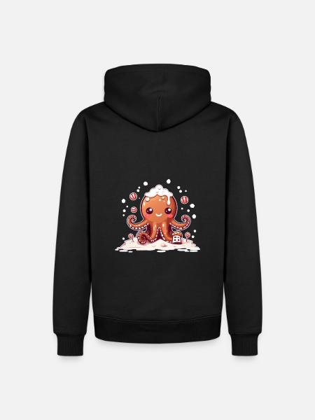 Lebkuchen Oktopus - Männer Premium Bio Hoodie - Schwarz