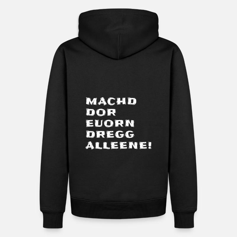 Sächsischer Dialekt Sachsen Spruch - Männer Premium Bio Hoodie - Schwarz