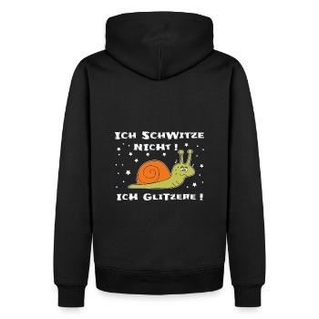 Ich schwitze nicht ich glitzere - Männer Premium Bio Hoodie - Schwarz - Hinten - Nico (187cm)