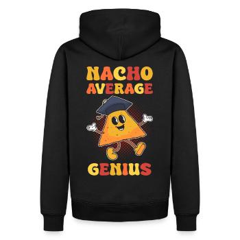 Chips Tortilla Food Nacho Average Genius - Men’s Premium Organic Hoodie - black - Back - Nico (187cm)