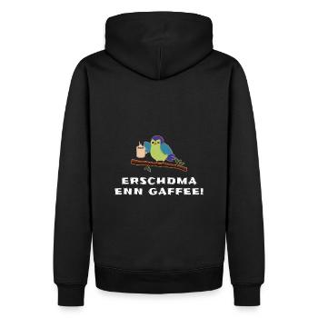 Sachsen Gaffee - Männer Premium Bio Hoodie - Schwarz - Hinten - Nico (187cm)