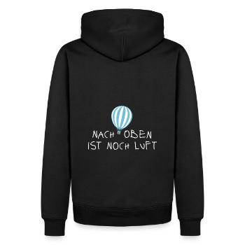 Nach oben ist noch Luft - Männer Premium Bio Hoodie - Schwarz - Hinten - Nico (187cm)