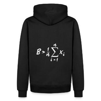 Be Greater Than Average Mathe - Männer Premium Bio Hoodie - Schwarz - Hinten - Nico (187cm)