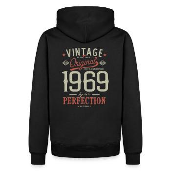 Zeitalter der Perfektion 1969 Jubiläum 52 Jahre - Männer Premium Bio Hoodie - Schwarz - Hinten - Nico (187cm)
