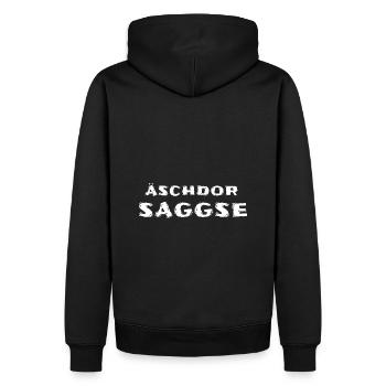 Äschdor Saggse Echter Sachse - Männer Premium Bio Hoodie - Schwarz - Hinten - Nico (187cm)