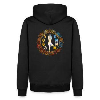 Yoga Baum Mandala Lotusblume Chakra Ashtanga Yoga - Männer Premium Bio Hoodie - Schwarz - Hinten - Nico (187cm)