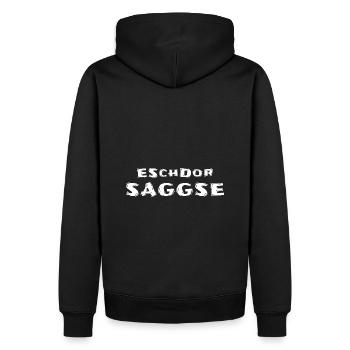 Eschdor Saggse Echter Sachse Sächsisch - Männer Premium Bio Hoodie - Schwarz - Hinten - Nico (187cm)