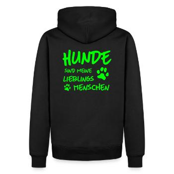 Lieblingsmenschen Hunde - Männer Premium Bio Hoodie - Schwarz - Hinten - Nico (187cm)