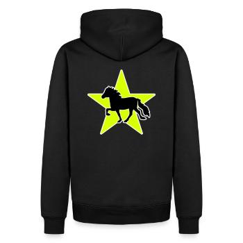 Islandpferd/Stern - Männer Premium Bio Hoodie - Schwarz - Hinten - Nico (187cm)