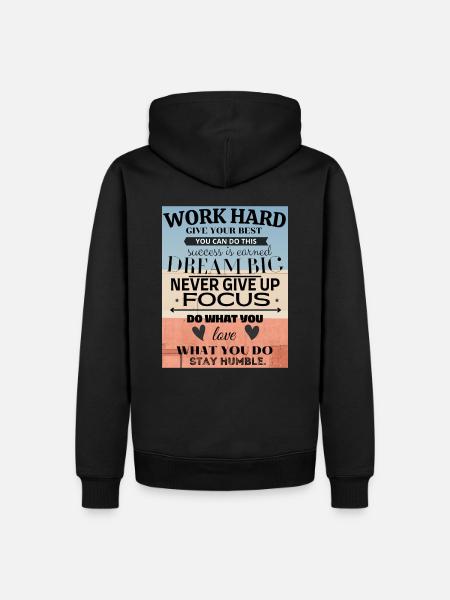 Hard work - Men’s Premium Organic Hoodie - black