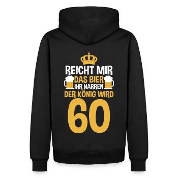 Bier Sechszig Sechszehnter 60 Jahre Geburtstag - Männer Premium Bio Hoodie - Schwarz - Hinten - Nico (187cm)