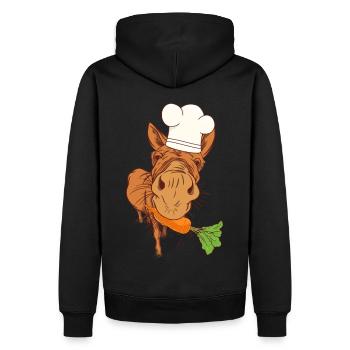Koch Köche Köchin Esel Küche Kochkunst Gastgeber - Männer Premium Bio Hoodie - Schwarz - Hinten - Nico (187cm)