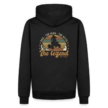 quad dad man myth legend cadeau homme quad moto - Sweat à capuche Premium bio Homme - noir - Dos - Nico (187cm)