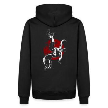 lutteur - Sweat à capuche Premium bio Homme - noir - Dos - Nico (187cm)
