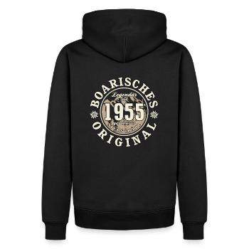 70. Geburtstag 2025 Boarisches Original Geschenk - Männer Premium Bio Hoodie - Schwarz - Hinten - Nico (187cm)