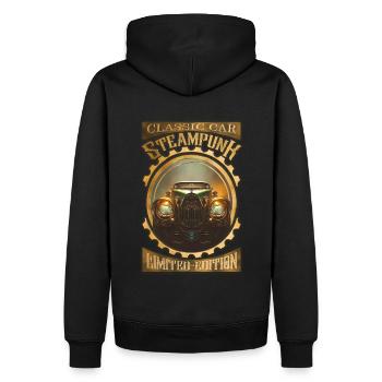Klassisches Steampunk, Gothic und elegantes Auto - Männer Premium Bio Hoodie - Schwarz - Hinten - Nico (187cm)