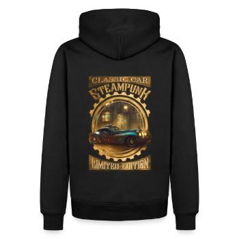 Steampunk Oldtimer klassisch, gotisch und elegant - Männer Premium Bio Hoodie - Schwarz - Hinten - Nico (187cm)