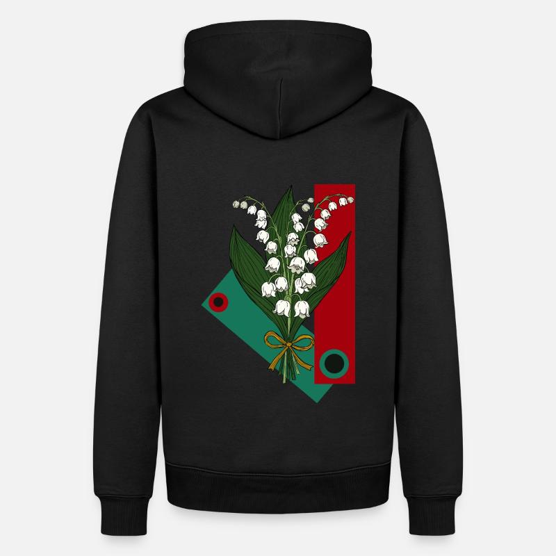 Maiglöckchen - Männer Premium Bio Hoodie - Schwarz