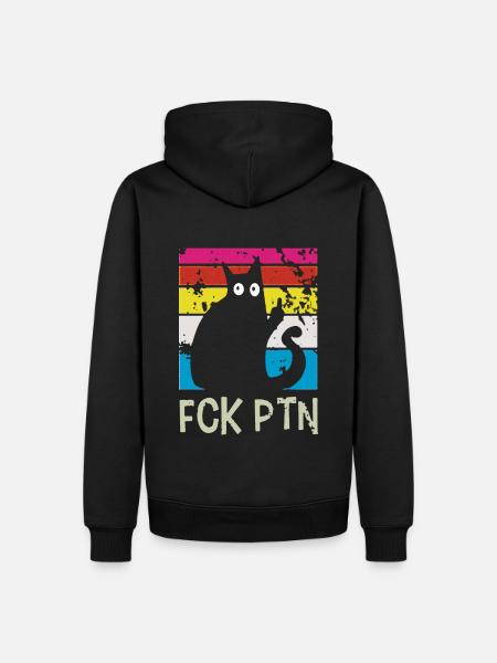 FCK PTN Cat Ukraine - Men’s Premium Organic Hoodie - black