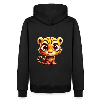 Tiger - Männer Premium Bio Hoodie - Schwarz - Hinten - Nico (187cm)