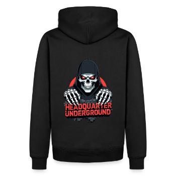 Gangster Skull - Männer Premium Bio Hoodie - Schwarz - Hinten - Nico (187cm)