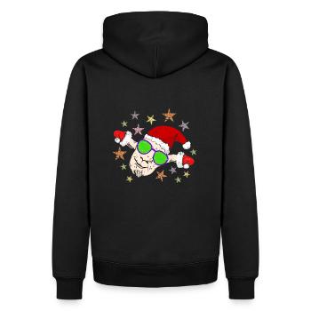 Funny Christmas Goat | Nikolaus Ziege - Männer Premium Bio Hoodie - Schwarz - Hinten - Nico (187cm)