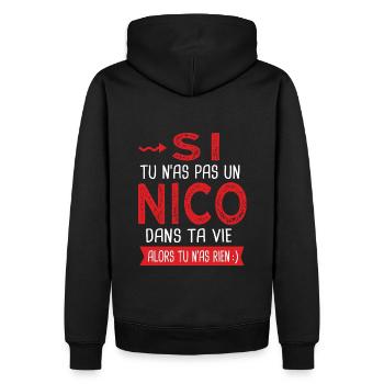 Nicolas Si tu n as pas un Nico dans ta vie Humour - Sweat à capuche Premium bio Homme - noir - Dos - Nico (187cm)