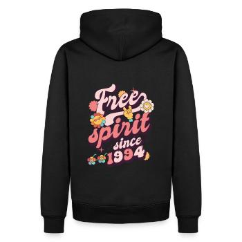 1994 Jahrgang Geburtstag Jahrgang 1994 - Männer Premium Bio Hoodie - Schwarz - Hinten - Nico (187cm)
