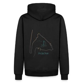 carte BA - Sweat à capuche Premium bio Homme - noir - Dos - Nico (187cm)