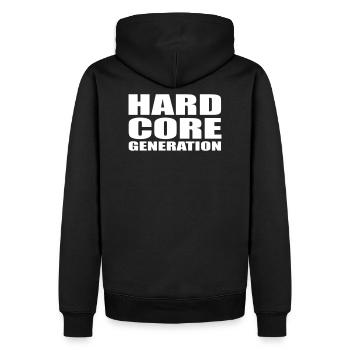 Hardcore Generation EN - Men’s Premium Organic Hoodie - black - Back - Nico (187cm)