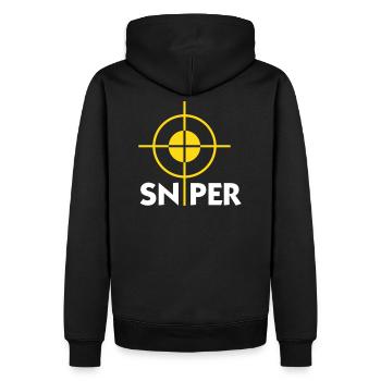 Je suis un tireur d élite - Sweat à capuche Premium bio Homme - noir - Dos - Nico (187cm)