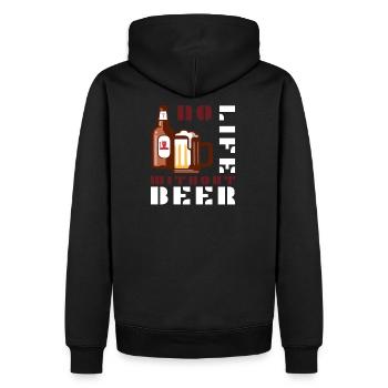 Kein Leben ohne Bier - Männer Premium Bio Hoodie - Schwarz - Hinten - Nico (187cm)