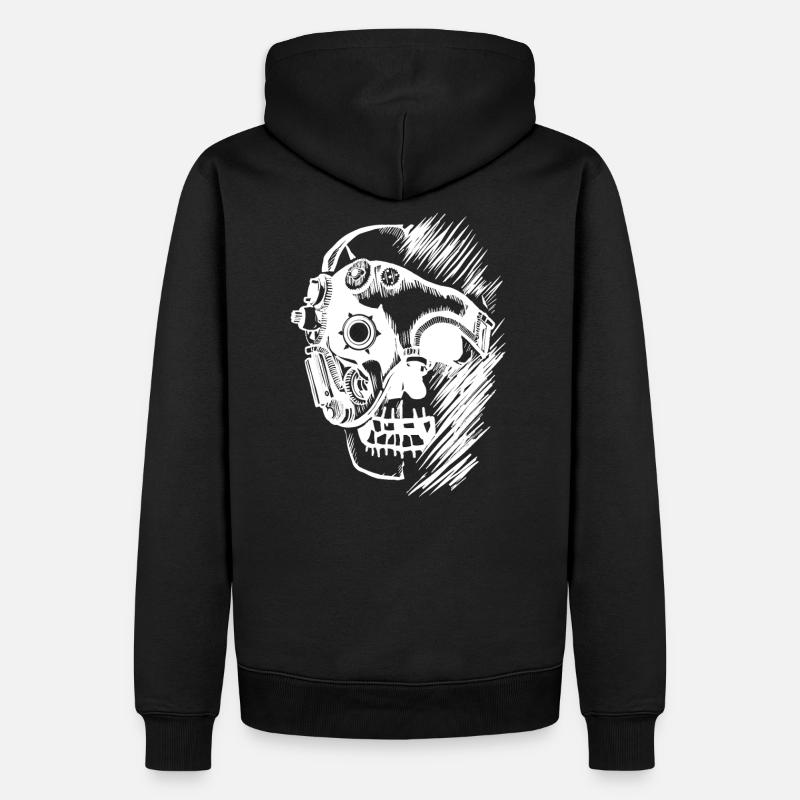 Steampunk Skull - Sweat à capuche Premium bio Homme - noir