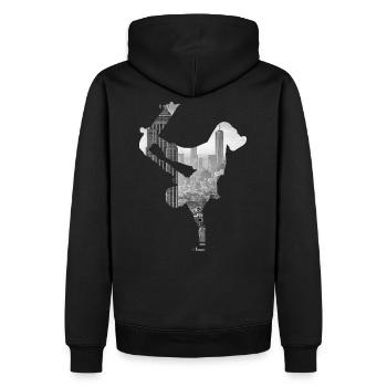 skate skate skate sk8 skate - Sweat à capuche Premium bio Homme - noir - Dos - Nico (187cm)
