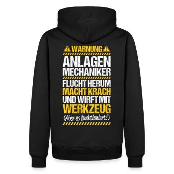 Anlagenmechaniker Anlagenmechanik Geschenk Warnung - Männer Premium Bio Hoodie - Schwarz - Hinten - Nico (187cm)
