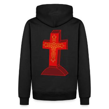 Tombe tombale tombe croix croix cimetière mort Au-delà - Sweat à capuche Premium bio Homme - noir - Dos - Nico (187cm)