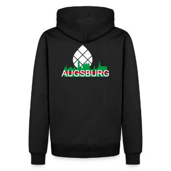 Augsburg - skyline - Men’s Premium Organic Hoodie - black - Back - Nico (187cm)