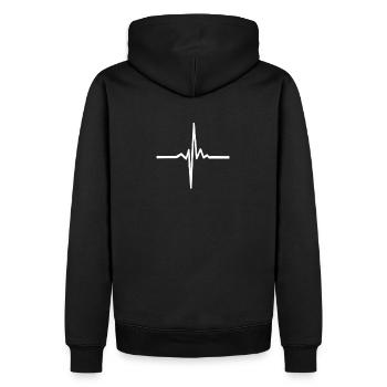 Heartbeat Logo - Heartbeat Icon - Men’s Premium Organic Hoodie - black - Back - Nico (187cm)