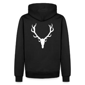 Stag - Hirsch - Jäger - Hunter - Männer Premium Bio Hoodie - Schwarz - Hinten - Nico (187cm)