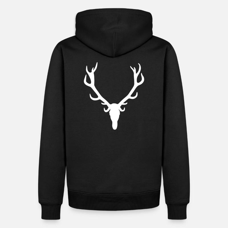 Cerf - Hirsch - Jäger - Hunter - Sweat à capuche Premium bio Homme - noir