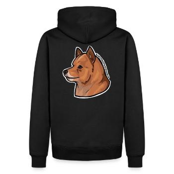Finnisches vertikales Ohr - Männer Premium Bio Hoodie - Schwarz - Hinten - Nico (187cm)