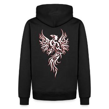 Phénix Tribal motif tatouage art - Sweat à capuche Premium bio Homme - noir - Dos - Nico (187cm)