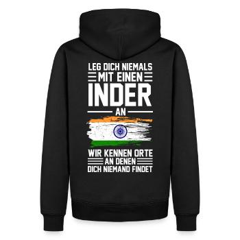 Drapeau indien Inde - Sweat à capuche Premium bio Homme - noir - Dos - Nico (187cm)
